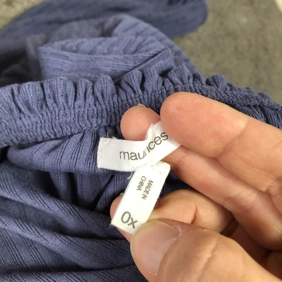 Maurices Blouse Womens 0X (14W) Off shoulder Balloon Sleeve Top Cinch Bust Top - Picture 7 of 11